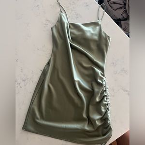 Green Silk Mini Dress